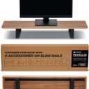 ULTRARM Moodular Wooden Monitor Stand 33.4 (85cm) Desk Organizer with Metal Slide Rails for Drawer, Tray, Laptop, Tablet, Phone & Headphones Customizable Riser for Organized Workspace Walnut MS85-W
