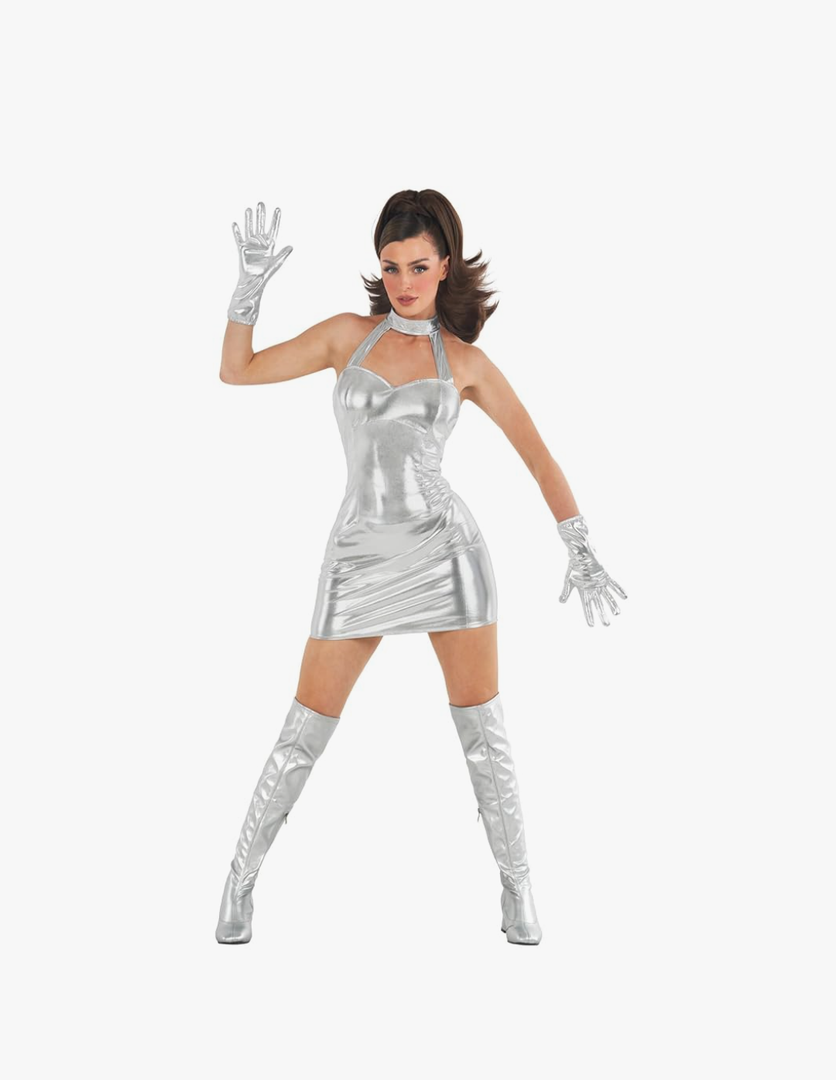 Morph Silver Dress Assassin Costume - Movie Character Dress for Women - Halloween Costume, Medium