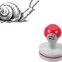 Seasonstorm Cute Kawaii Snail Self-Inking Photosensitive Planner Scrapbooking Stamps for Card Making Bullet Journal Art Supplies Round 1.6 inches Black Ink