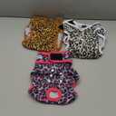 Leekalos Reusable Washable Dog Diapers Female (3 Pack) - Highly Absorbent Doggie Diapers - Size Adjustable Puppy Diapers for Dog Period Panties (Large (15"-17" Waist), Leopard(Black Lining))