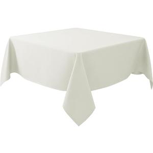 Biscaynebay Textured Fabric Square Tablecloths 70x70 Inches, Ivory Water Resistant Card Table Cloth Folding Table Cover for Dining, Kitchen, Wedding and Parties etc. Machine Washable