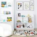 UTEX Toy Storage Organizer with Bookcase, Kids Multi Shelf Cubby for Books,Toys, Storage Organizer for Boys,Girls Play Room/Bedroom-White, 5 Cubbies