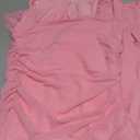 BORIFLORS Women's Sexy Ruched Bodycon Midi Dresses Square Neck Sleeveless Ruffle Hem Club Party Tank Dress (Pink, S)
