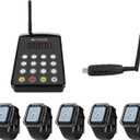 Retekess TD113 Waitress Pager System, Restaurant Pagers for Servers, Magnetic Charging, 262ft, Touch Screen, 1 USB 5 Watch Receivers for Hotel, Kitchen, Chef