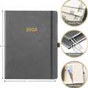 2026 Planner - Weekly and Monthly Planner 2026, 8.5"x11", Jan.2026 - Dec.2026, Leather Hardcover, 12 Monthly Tabs, Pen Loop, Elastic Closure, Pocket, Grey
