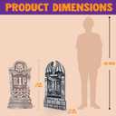 JOYIN 17 Halloween Foam RIP Graveyard Tombstones (5 Pack), Halloween Tombstones Outdoor Decorations for Graves Decorations with 12 Metal Stakes for Cemetery Yard Lawn Party Decor