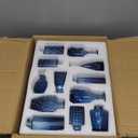 24Pcs Blue Glass Bud Vases Set, Small Vases for Flowers, Perfect for Centerpieces at Parties, Baby Showers, Weddings, Events, Graduation Season, Great Gifts for Office & Home Dcor