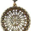 AKOAK 5X Portable Vintage Magnifying Glass Pendant Necklace for Library,Reading Fine Print,Zooming,Increase Vision,Jewelry and Gift (Flower-1)