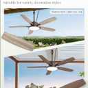 Fanbulous 52'' Outdoor Ceiling Fans with Light and Remote,IP65 Wet Rated Waterproof Ceiling Fan with 6-Speed DC Motor, Farmhouse Gazebo Fan for Porch Patios Pavilion(Oil Bronze)
