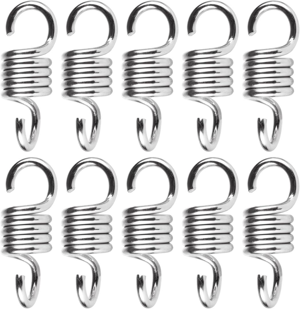 12pcs Heavy Duty Spring, 990LBS Capacity 5INCH Hammock Chair Spring Porch Swing Springs Hook, Suspension Swing Extension Spring for Hammock Chair Spring Porch Swing Springs Hook