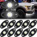 Macarrie 12 Pods Rock LED Lights for Car SUV Underglow Lights Waterproof Neon Trail Rig Lamp Lighting for Truck Motorcycle Boat ATV UTV and More(White)