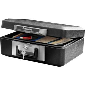 SentrySafe Fireproof Safe Box with Key Lock, Chest Safe with Carrying Handle to Secure Money, Jewelry, Documents, 0.25 Cubic Feet, 6.3 x 15.3 x 12.1 Inches, 1160