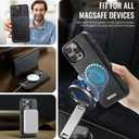 Wallet Case for iPhone 14 Pro Max Compatible with Magsafe, 2-in-1 PU Leather Flip RFID Blocking Card Holder Stand Shockproof Magnetic Detachable Cover for iPhone 14 Pro Max Case 6.7", Black