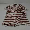 PRETTYGARDEN Women's 2 Piece Shorts Sets Casual Summer 2025 Short Sleeve Striped Sweater Set Matching Beach Vacation Outfit (X-Large, Khaki)