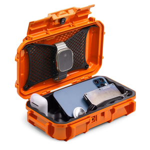 Evergreen 56 ToughBox - EDC Dry Box Protective Case USA Made for Organization of Cameras, Phones, Camping, Fishing, Hiking, Water Sports (Orange)