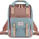 Himawari Backpack/Travel Backpack for Women 14.9" College Vintage Waterproof Bag Work Backpack for 14inch Laptop(-HIM-01#pink&blue)