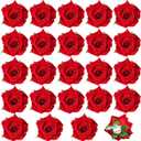Batiyeer 24 Pcs Flower Hair Clips Rose Brooch Floral Hairpins 2.8" Flowers Hair Clips Headpieces Accessories for Flamenco Dancer Women Bridal Bridesmaid Wedding Party Violet Day Irish Festival(Red)