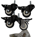 4 Inch Brake Stem Casters 1/2"-13x1-1/2, Swivel Stem Wheel, Replacement Caster Wheels Heavy Duty for Wire Shelving Racks Set of 4