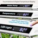 BUCATSTATE 2.6 Gallon Fish Tank, 3 Stage Filtration with Independent Waste Compartment Aquarium, Quiet 3 in 1 Pump, Real-Time Temp Display, 8-Mode LED Light Fish Tank (White)
