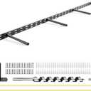 1pc Floating Shelf Bracket Heavy Duty,Decorative Floating Shelf Hardware Hidden Black Metal Fireplace Mantel Brackets (43"X6"X1.0" with Tool)