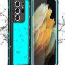 for Samsung Galaxy S21 Ultra Phone Case Waterproof with Screen Protector, Full Body Protection Heavy Duty Shockproof Drop Proof Anti-Scratched Rugged Cases Cover for Galaxy S21 Ultra 6.8" All Teal