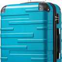 Coolife Luggage Suitcase Carry-on Hardside Travel Luggage TSA Lock Spinner Telescopic Handle (S(20in_carry on), lake blue)