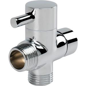 NearMoon Solid Brass G1/2" Shower Arm All Metal Universal 3-Way Diverter Valve for Handheld and Fixed Head, Replacement Component Adapter (Chrome Finish)