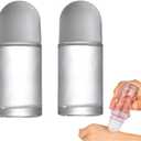 2 Pcs 50ML Glass Empty Roller Bottles with Plastic Roller Ball, Roll On Bottles Containers Leak Proof Massage Roller Ball with White Cap for Essential Oil Refillable Containers