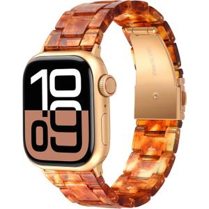 V-MORO Compatible with Resin Apple Watch Bands 42/41/40/42mm,46/45/44/42mm Fashion Lightweight Resin Bracelet Wristband for iWatch Series 11/10/9/8/7/6/5/4/3/2/1/SE SE2 SE3