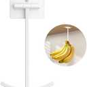 Josmimic Bananas Hanger Hook Holder Stand - Fold Up Banana Hook Under Cabinet Adhesive, Keeps Bananas Fresh, White, 2 Pack