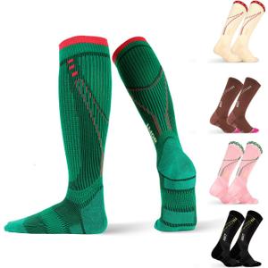 Compression Socks for Women & Men (1 Pair) 15-20mmHg for Circulation & Muscle Support for Running Travel Recovery (Large)