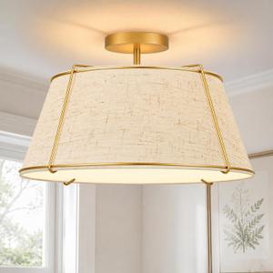 20" 4-Light Modern Gold Drum Light Fixture Entryway, Large