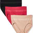 Warner's Women's Blissful Benefits Seamless Bikini Panty 3 Pack (Large)