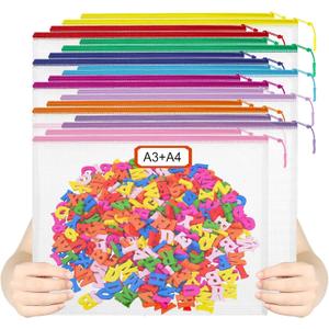 20PCS Mesh Zipper Pouch Bags,File Bags,Toy Storage Bags,Clear Organizer Bags,Suitable for Board Game,Home,School,and Office Organization(10A3+10A4)