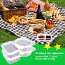 2 x 16Pcs Double Compartment Snack Containers, Reusable with Lid, 2 Compartment Lunch Box, Travel Size Condiments, Sauce Containers