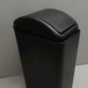 4.5 Gallon Plastic Trash Can with Swing Lid, Slim Swing Top Garbage Can, Black 