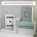 Beautiful Decorative Books - Set of 9 Boxes Enhance Your Coffee Table, Bookshelf or Mantel Shelf Decor - Aesthetic Fake/Faux Books for Modern Home Decoration, Photo Storage and as a Keepsake Box