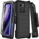 for Motorola Edge 2023 Case with Belt Clip Holster,2X Screen Protector Moto Edge 40 Case,Heavy Duty Drop Protection Military Grade Shockproof Protective Phone Cover with Kickstand (Black)