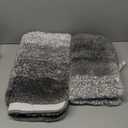 OLANLY Bathroom Rug Set 2 Piece, Soft Absorbent Microfiber Bath Rug Set, Non-Slip, Machine Wash Dry, Plush Shaggy Bath Mats for Bathroom (30"x20"+24"x16", Grey)