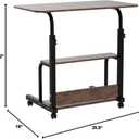 Adjustable Table Student Computer Desk Portable Home Office Furniture Small Spaces Sofa Bedroom Bedside Learn Play Game on Wheels Movable with Storage Size 31.5 * 15.7 in Oak D