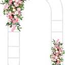Gawicpy U-Shaped Metal Arched Flower Rack Perfect for Wedding Decorations and Celebrations 7.2 x 4.2 FT Wedding Arch Frame for Birthdays, Parties, and More (White)