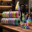 Matte Rainbow PLA 3D Printer Filament Bundle, 1kg,16 Rolls