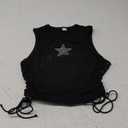 SOLY HUX Women's Tank Tops Y2K Sleeveless Ribbed Star Crop Tank Top Summer Going Out Tops M