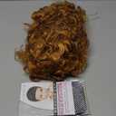 5pcs Disco Costume Set with 70s 80s Disco Wigs, Glasses, Moustache, Chain Necklace & Wig Cap, Short Curly Hair Afro Mens Wig for Retro Dance Parties, Halloween(Blonde Mixed Brown)