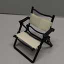 1/6 Dollhouse Chair Scale Furniture Folding Chair Model Sun Loungers for Dinning Room Decor Props (Black)
