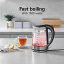 Hamilton Beach Double Wall 1.7L Electric Kettle, Water Boiler & Heater, Built-In Mesh Filter, Auto-Shutoff & Boil-Dry Protection, Cordless Serving, Variable LED Indicator, Glass (40850)
