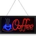 LED Neon Coffee Sign with Cup Icon – Light-Up Café Open Window Display for Coffee Shops, Restaurants, and Business Walls – Eye-Catching Light Sign for Indoor Use