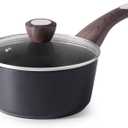 SENSARTE Nonstick Sauce Pan with Lid, 1.5 Quart Small Saucepan, Multipurpose Cooking Pot with Stay Cool Handle, Non-toxic Kitchen Sauce Pot, Non-stick Saucier Pan, Induction Compatible, PFOA Free (Classic Black)