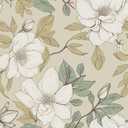 Beige Floral Wallpaper Peel and Stick, White Flowers Contact Paper, Vintage Botanical Boho Wall Paper Waterproof Self Adhesive Removable for Room Shelves Cabinet Drawer Table Decor 17.5" x 118"