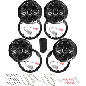 Speakers 6.5 inch for Honda CR-V 2007-2022 Upgrade Kit - 4 Pack of DS Series with Adapters & Harness, Coaxial 6 1/2 Car Audio Front and Rear Door Speaker Replace DSC6504, 43DSC6504 - Plug & Play
